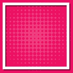 Frame template design with dots on pink