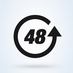 48 hours. vector modern icon design illustration