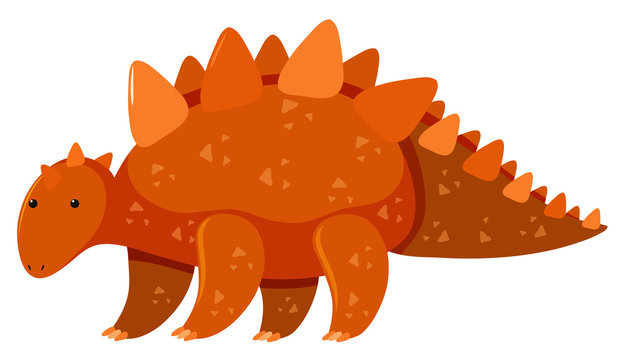 Single picture of stegosaurus in orange color