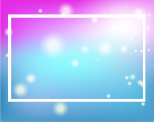 Frame template design with pink and blue background