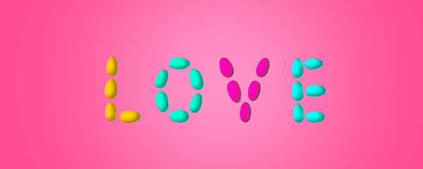 Happy Valentines Day background made with sweets