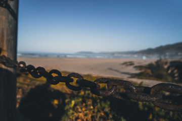 chain on the beach of Los Angeles