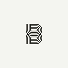 B logo. Abstract letter B logo design. Line creative symbol. Logo branding. Universal vector icon - Vector