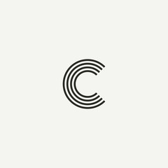 C logo. Abstract letter C logo design. Line creative symbol. Logo branding. Universal vector icon - Vector