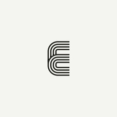 E logo. Abstract letter E logo design. Line creative symbol. Logo branding. Universal vector icon - Vector