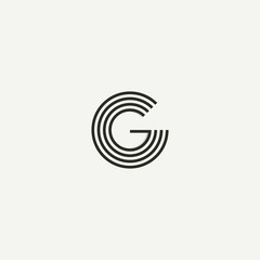 G logo. Abstract letter G logo design. Line creative symbol. Logo branding. Universal vector icon - Vector