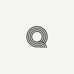 Q logo. Abstract letter Q logo design. Line creative symbol. Logo branding. Universal vector icon - Vector
