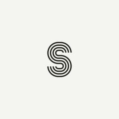 S logo. Abstract letter S logo design. Line creative symbol. Logo branding. Universal vector icon - Vector