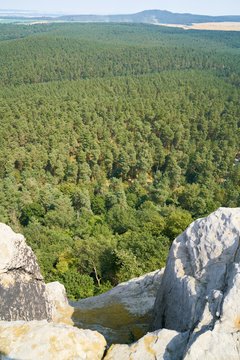 Blick vom Regenstein bei Blankenburg auf das Harzvorland