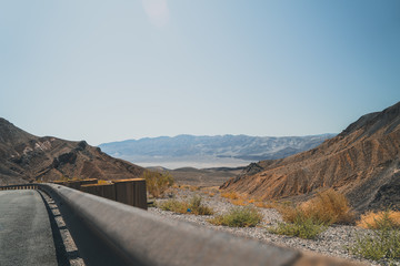 lonely view over the Death valley in USA