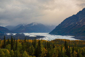 Fototapeta na wymiar Matanuska glacier during fall season in Alaska