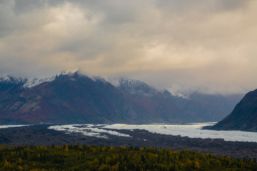 Matanuska glacier during fall season in Alaska