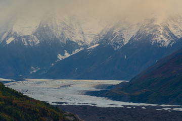 Matanuska glacier during fall season in Alaska