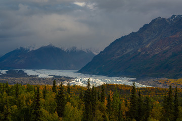 Matanuska glacier during fall season in Alaska
