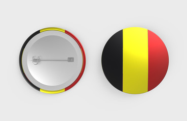 Fototapeta premium Belgium flag pin badge isolated on white background. 3d rendering