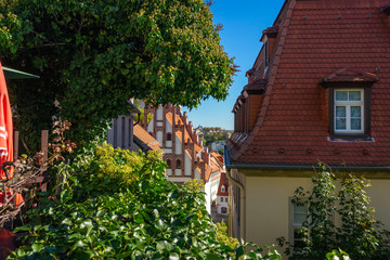 Fototapeta na wymiar Roofs of houses in the old town. Meissen. Germany.