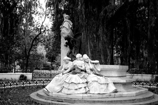 Becquer monument at Maria Luisa Park in Seville.