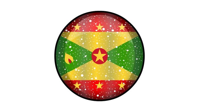 Animated Grenada flag cartoon illustration with glitter animation
