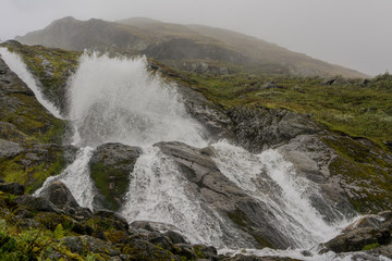 waterfall in mountains