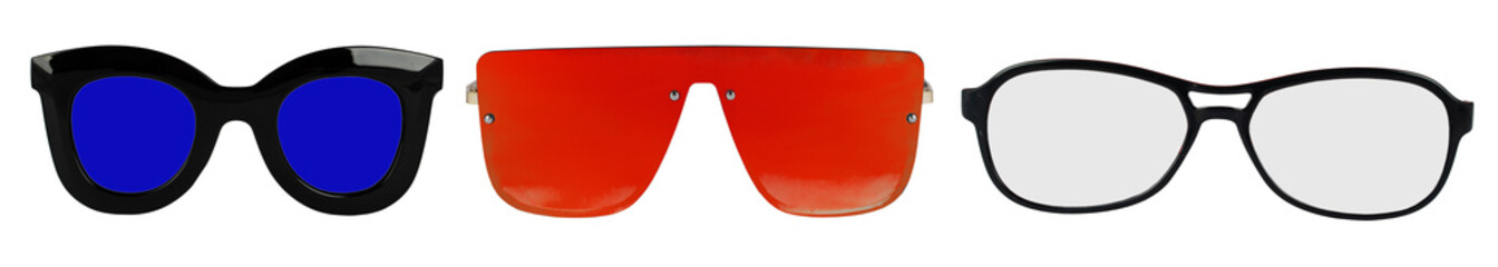 set of sunglasses isolated on a white background