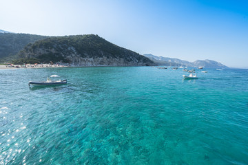 Clear azure coloured sea water, Sardinia, Italy