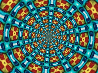 Colorful digital graphic kaleidoscope symmetry mandala style in laser light sunray trial pattern, Tie Dye , spiderweb art abstract background for art projects, banner, business,   card, 3D, template