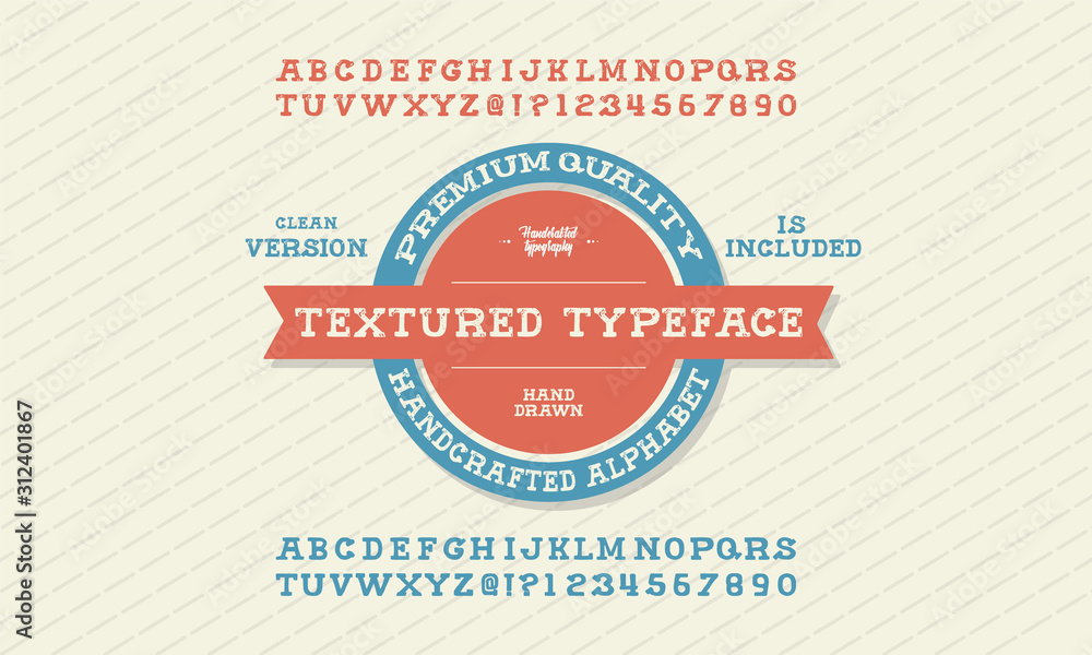 Fototapete vector of bold modern and font and alphabet. retro design font and alphabet. font with grunge effect
