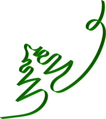 Fototapeta premium Christmas green tree - contour vector. Symbol - abstract illustration, template for holiday card.