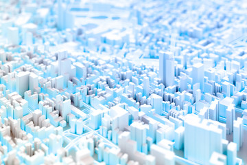 Fototapeta premium Techno mega city; urban and futuristic technology concepts, original 3d rendering