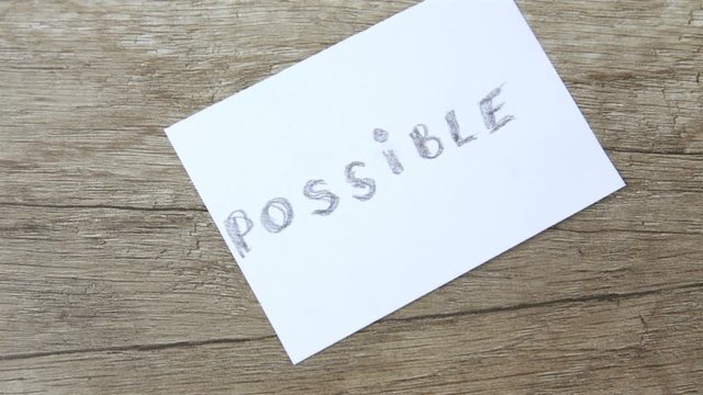 Making word impossible into possible by separating first letters. Man makes the impossible possible