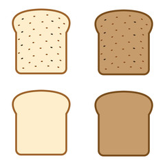 Two slices of bread. Vector illustration