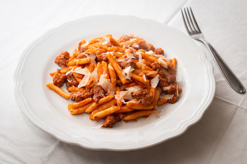 Garganelli con sugo alla bolognese, Pasta Italiana