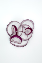 red onion on white background