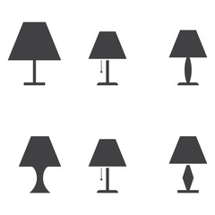 Set of table lamps. Vector illustration.