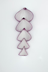 red onion on white background