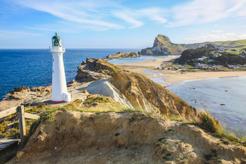 Castlepoint lighthouse, North Island, New Zealand