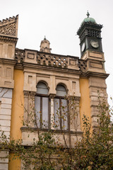 Fototapeta premium Architectural detail of the exterior of the old public archaeological museum, in Thessaloniki, Greece, which in modern times houses art exhibitions