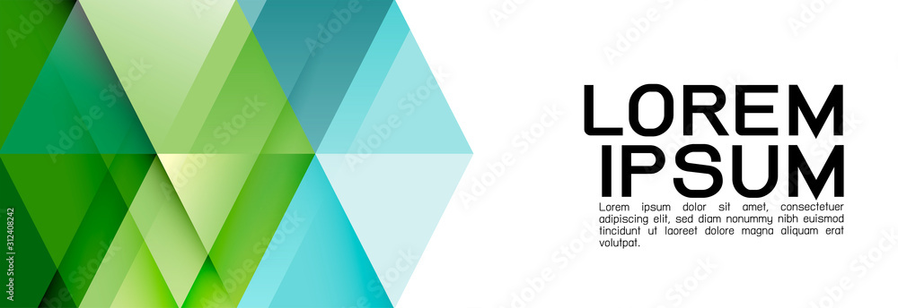 Poster colorful repeating triangles gradient geometric in contemporary style on white background and space 