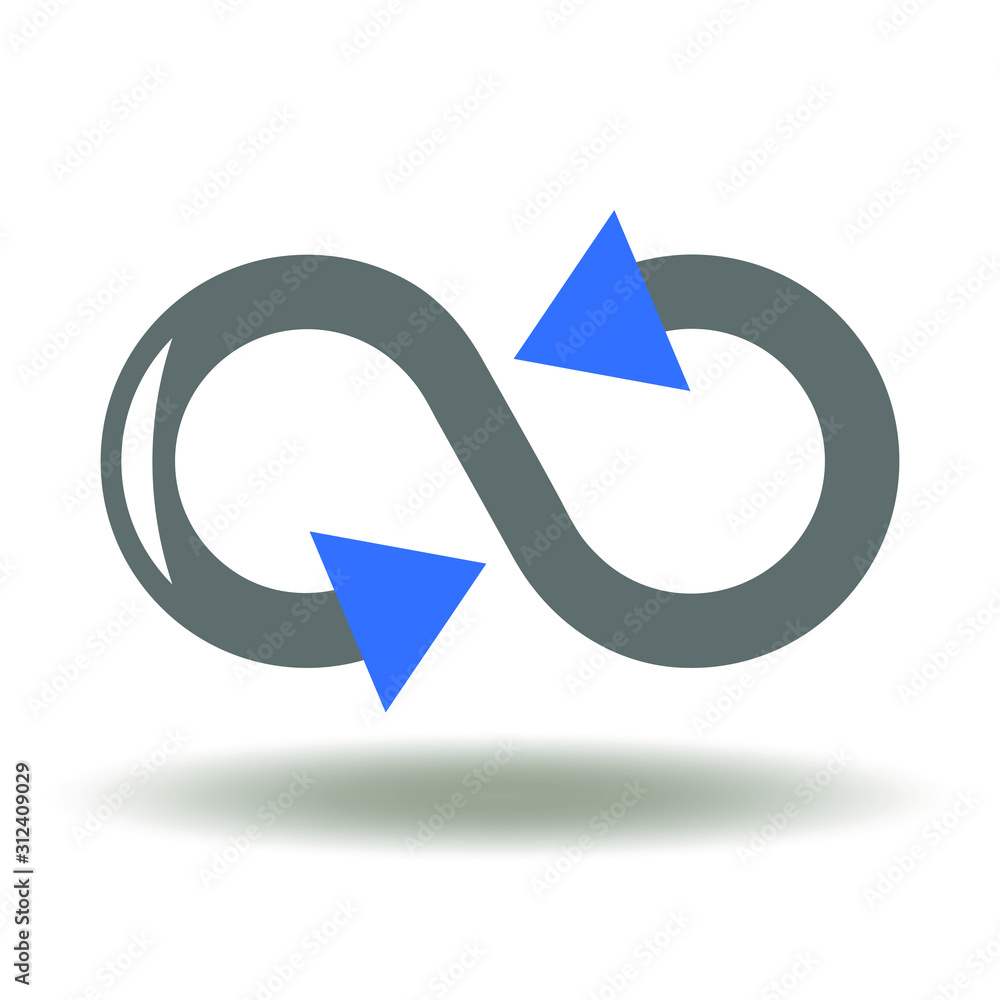 Poster infinity symbol. arrows cycle infinite icon vector. eternity loop business concept logo.