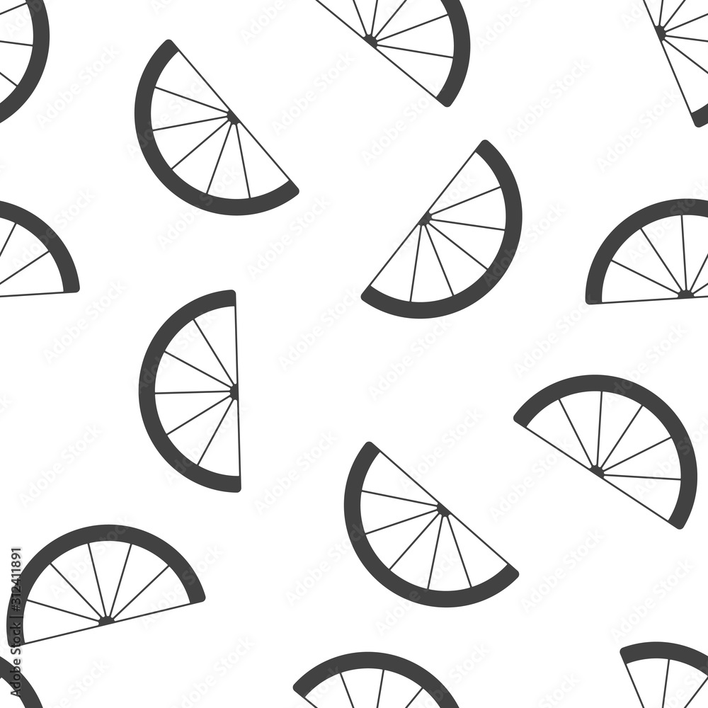 Poster vector image of a slice of citrus. vector icon of lemon, orange, lime seamless pattern on a white ba