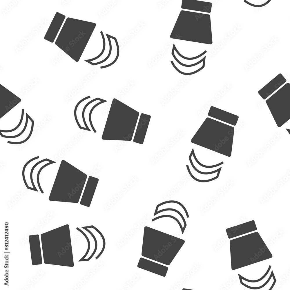 Poster vector icon sound. flat image sound notification seamless pattern on a white background.