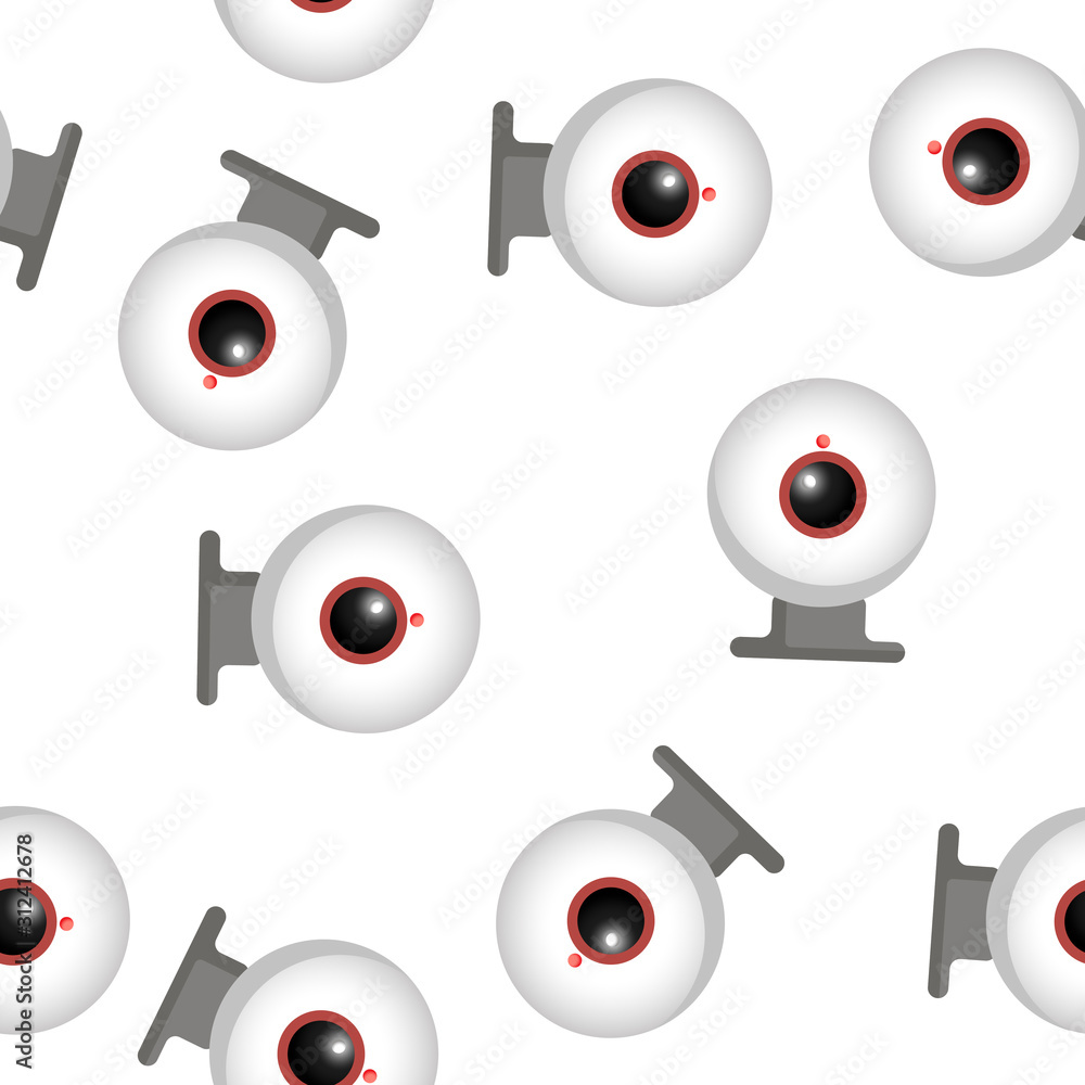 Poster vector web camera icon seamless pattern on a white background.