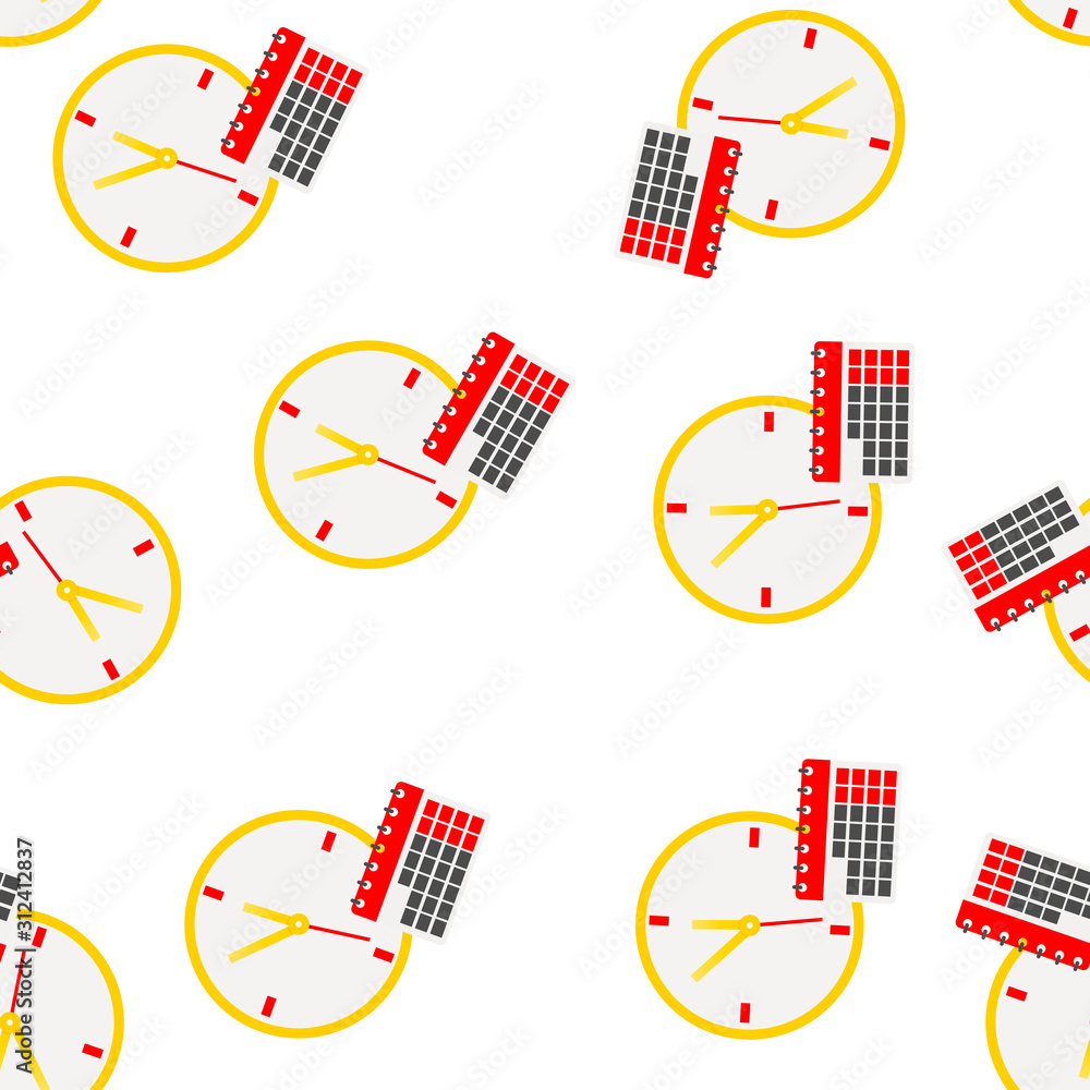 Aufkleber vector color icon and calendar. time management icon on white isolated background seamless pattern o
