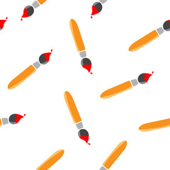 Vector icon brush for drawing. Paint brush seamless pattern on a white background.