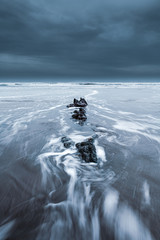 Sandymouth bay during a storm north cornwall england uk 