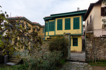 Neighborhood in the Ano Poli neighborhood of Thessaloniki, with houses of traditional architecture 