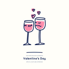 Love doodle icon isolated on white, hand drawn vector illustration. Happy Valentine's Day. Concept for card, children print, social media post