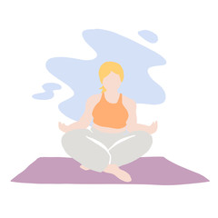 woman in lotus yoga meditation pose illustration