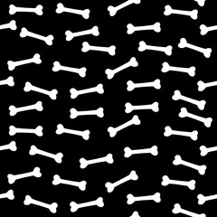 white bones in black background