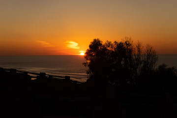 sunset in sidi rbat at the atlantic coast of south morocco
